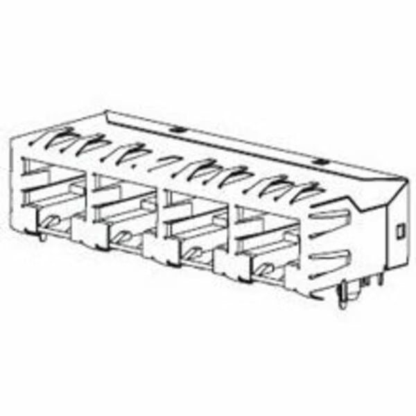 Modular Connectors / Ethernet Connectors Modjack Ra Gangd Shld 2Prt 8/8Grd, Molex, Mfr#: 432238301